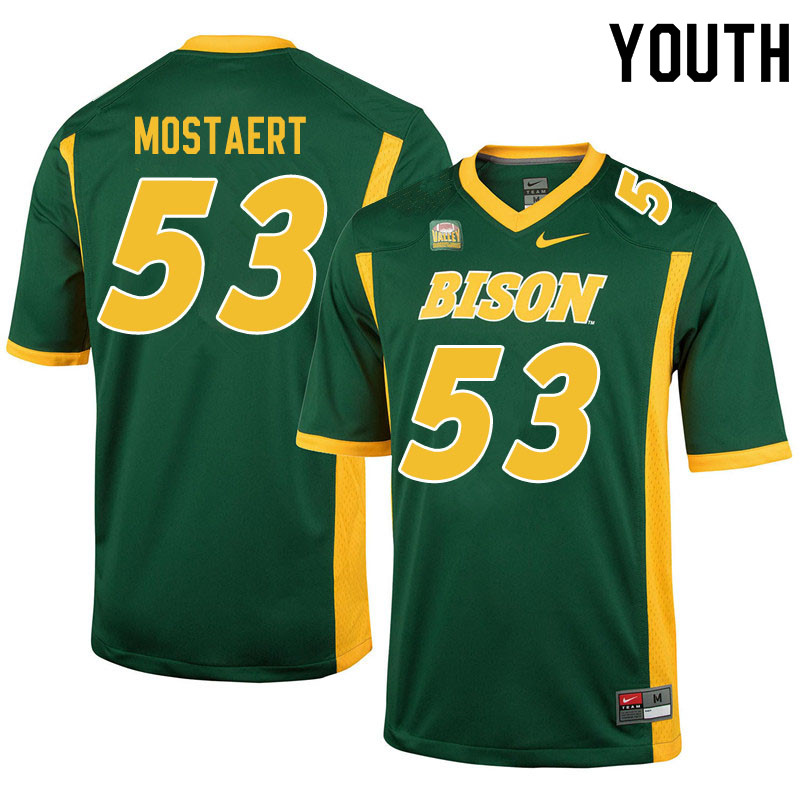 Youth #53 Eli Mostaert North Dakota State Bison College Football Jerseys Sale-Green - Click Image to Close